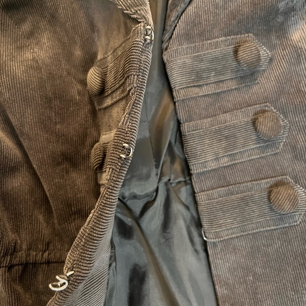 Chelsea & Theodore Gray Corduroy Military Corset Blazer Jacket Size 10 - Picture 5 of 9